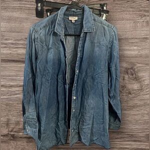 AVENUE Women's Denim Shirt Plus Size 14/16 L/XL Long Sleeve Button Up